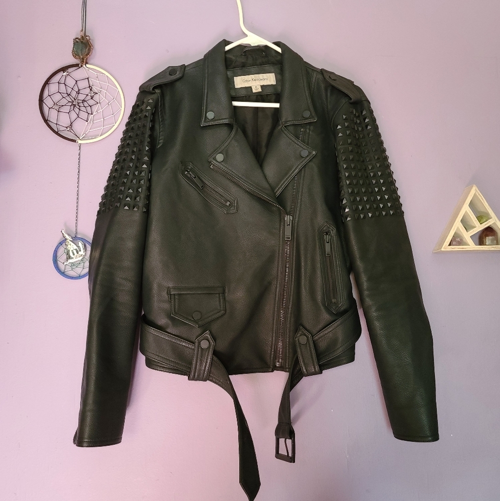 ⚠️ studded CALVIN KLEIN biker jacket ⚠️